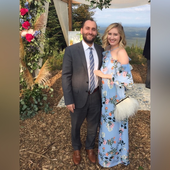 Parker Blue Floral Maxi Dress / Gown - Picture 3 of 6